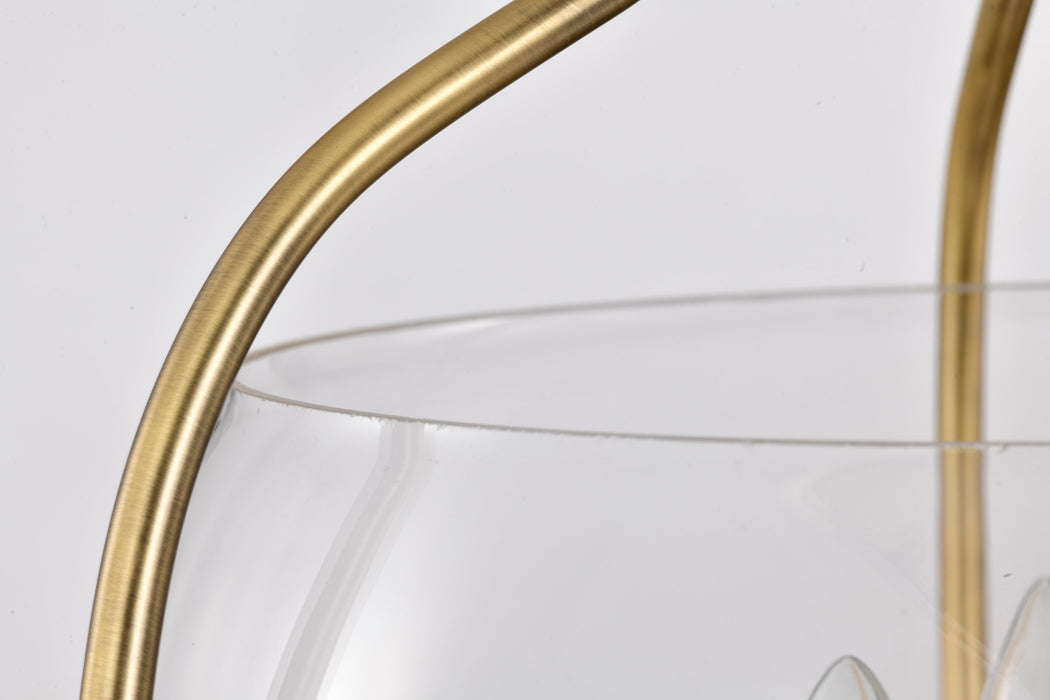 SATCO/NUVO Amado 3 Light Semi Flush Mount Vintage Brass Finish Clear Glass (60-7821)