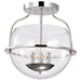 SATCO/NUVO Amado 3 Light Semi Flush Mount Polished Nickel Finish Clear Glass (60-7822)