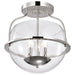 SATCO/NUVO Amado 3 Light Semi Flush Mount Polished Nickel Finish Clear Glass (60-7822)