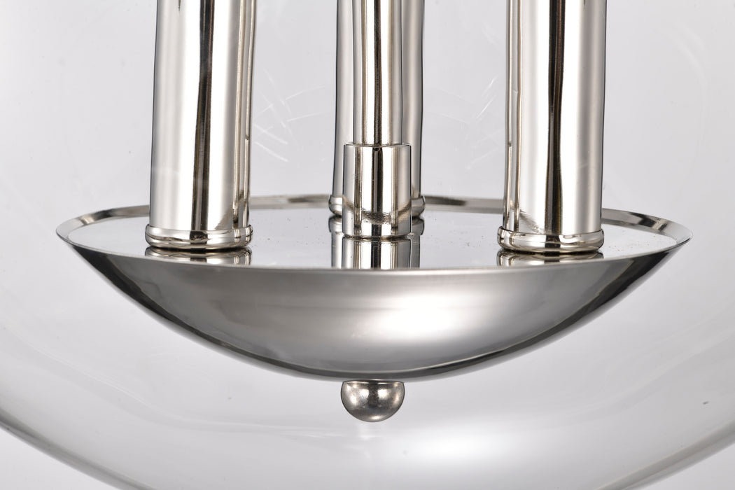 SATCO/NUVO Amado 3 Light Semi Flush Mount Polished Nickel Finish Clear Glass (60-7822)