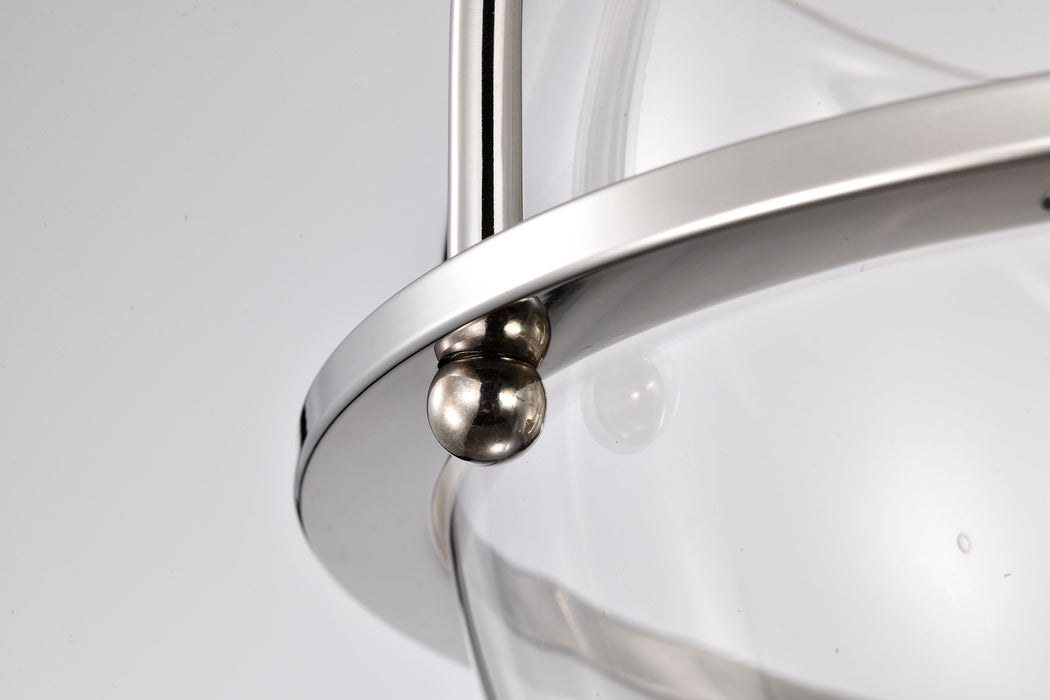 SATCO/NUVO Amado 3 Light Semi Flush Mount Polished Nickel Finish Clear Glass (60-7822)