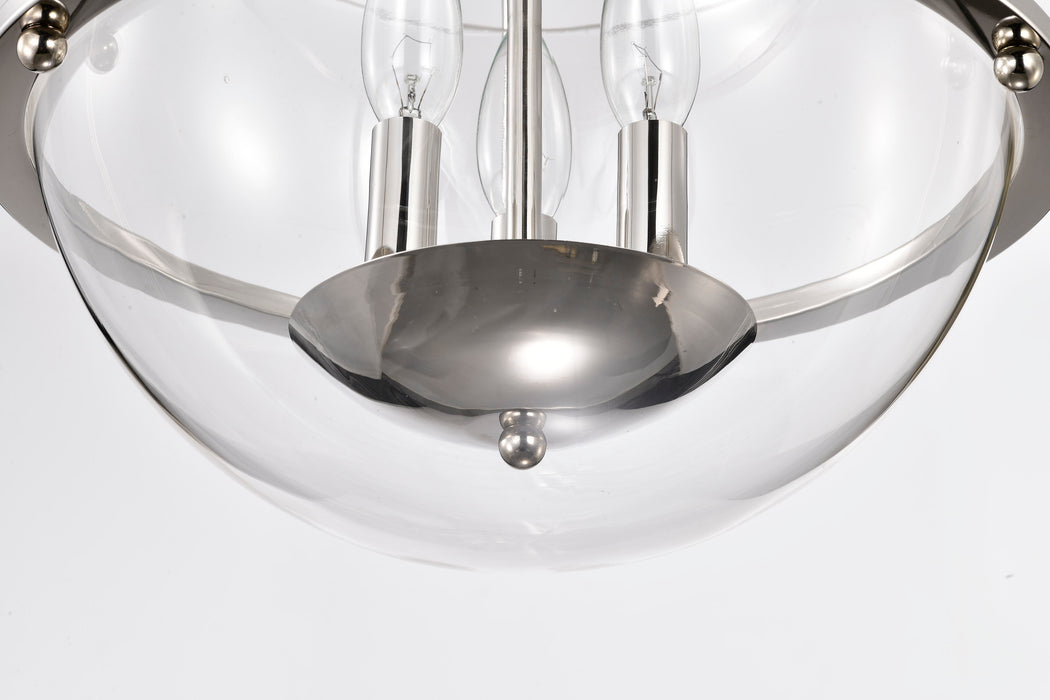 SATCO/NUVO Amado 3 Light Semi Flush Mount Polished Nickel Finish Clear Glass (60-7822)