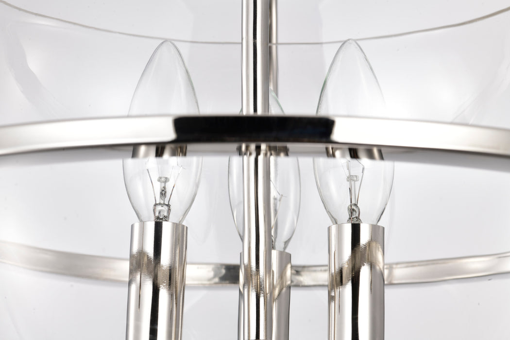 SATCO/NUVO Amado 3 Light Semi Flush Mount Polished Nickel Finish Clear Glass (60-7822)