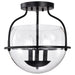 SATCO/NUVO Amado 3 Light Semi Flush Mount Matte Black Finish Clear Glass (60-7823)