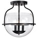 SATCO/NUVO Amado 3 Light Semi Flush Mount Matte Black Finish Clear Glass (60-7823)