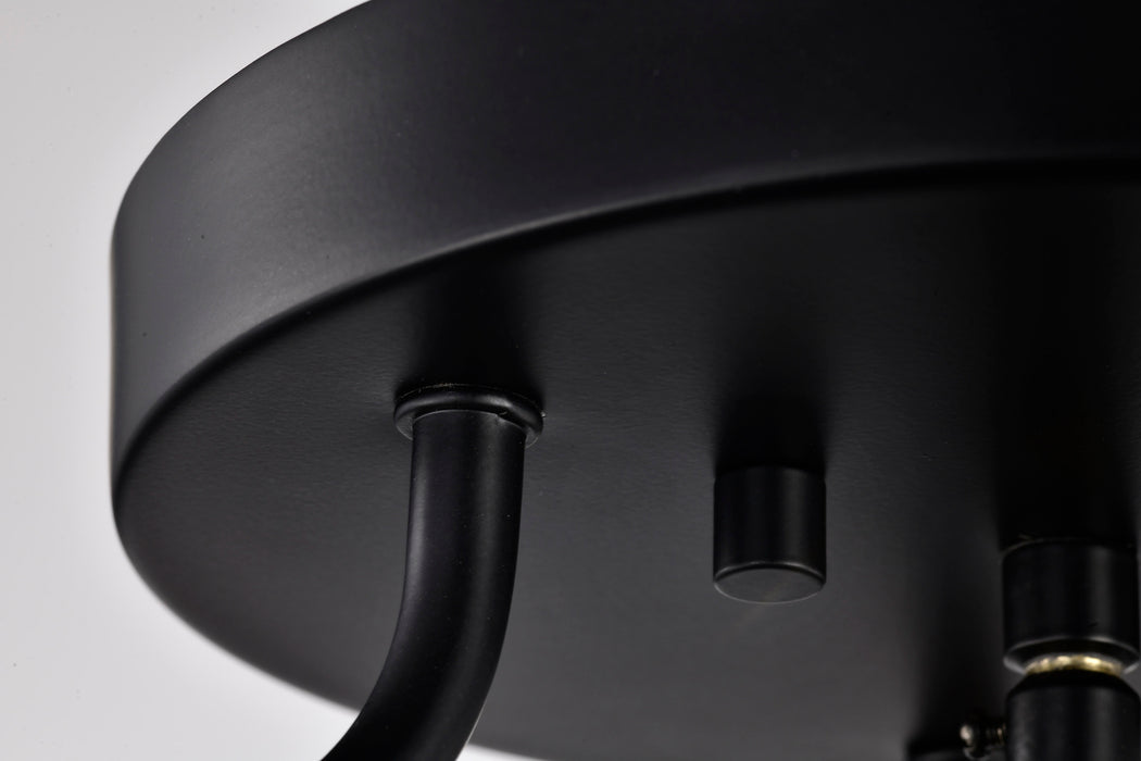 SATCO/NUVO Amado 3 Light Semi Flush Mount Matte Black Finish Clear Glass (60-7823)