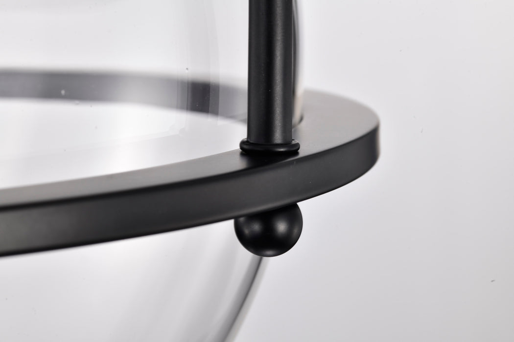 SATCO/NUVO Amado 3 Light Semi Flush Mount Matte Black Finish Clear Glass (60-7823)