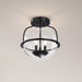 SATCO/NUVO Amado 3 Light Semi Flush Mount Matte Black Finish Clear Glass (60-7823)