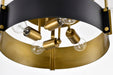 SATCO/NUVO Altos 4 Light Semi Flush Matte Black And Natural Brass Finish (60-7841)