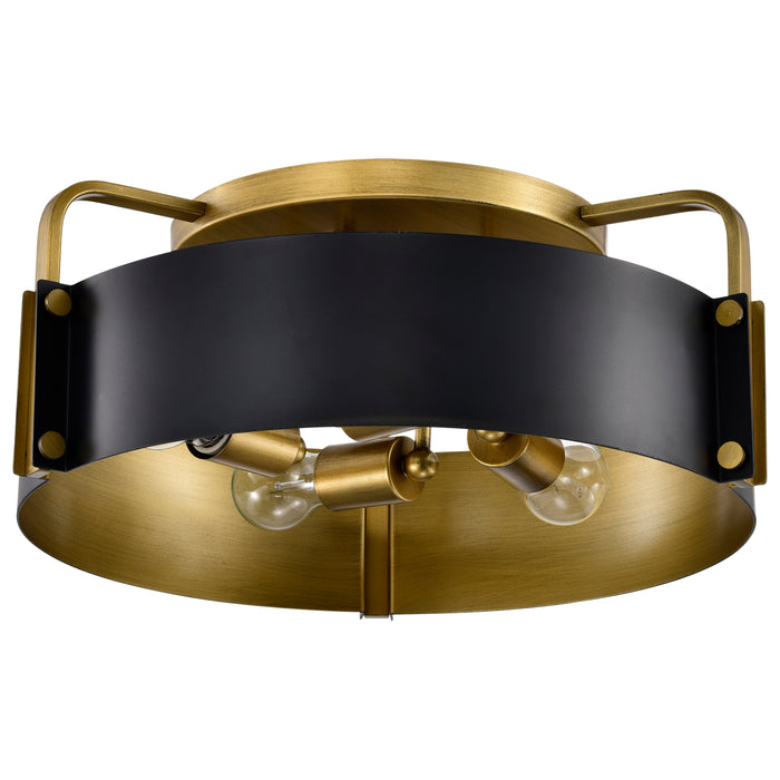 SATCO/NUVO Altos 4 Light Semi Flush Matte Black And Natural Brass Finish (60-7841)