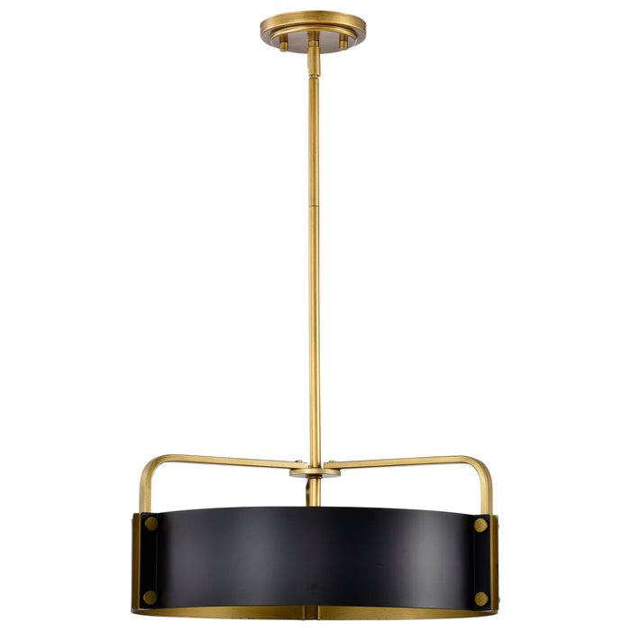 SATCO/NUVO Altos 4 Light Medium Pendant Matte Black And Natural Brass Finish (60-7843)