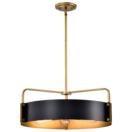 SATCO/NUVO Altos 5 Light Large Pendant Matte Black And Natural Brass Finish (60-7844)