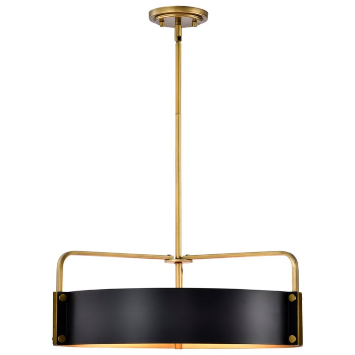 SATCO/NUVO Altos 5 Light Large Pendant Matte Black And Natural Brass Finish (60-7844)