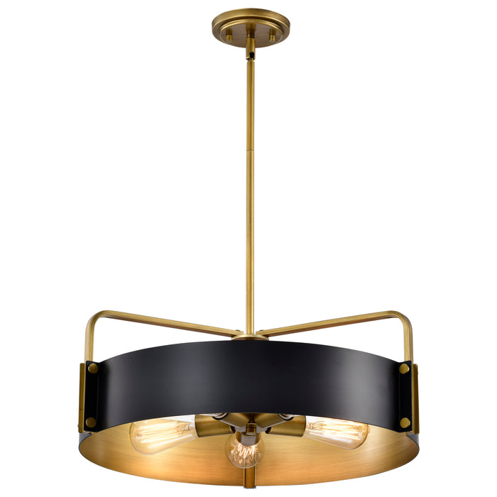 SATCO/NUVO Altos 5 Light Large Pendant Matte Black And Natural Brass Finish (60-7844)