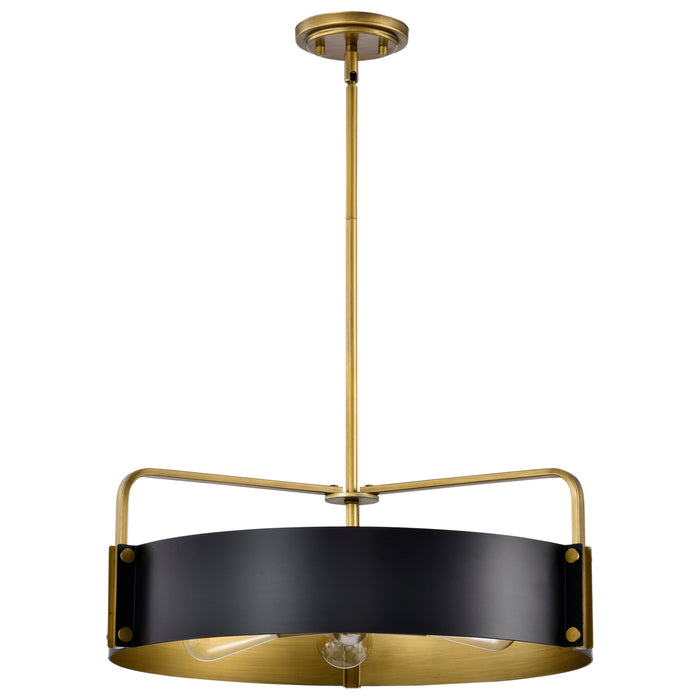 SATCO/NUVO Altos 5 Light Large Pendant Matte Black And Natural Brass Finish (60-7844)