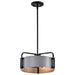 SATCO/NUVO Altos 3 Light Small Pendant Gray And Matte Black Finish (60-7852)