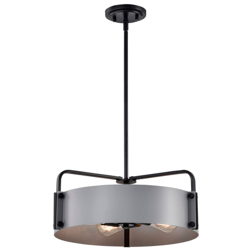 SATCO/NUVO Altos 4 Light Medium Pendant Gray And Matte Black Finish (60-7853)