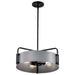 SATCO/NUVO Altos 4 Light Medium Pendant Gray And Matte Black Finish (60-7853)