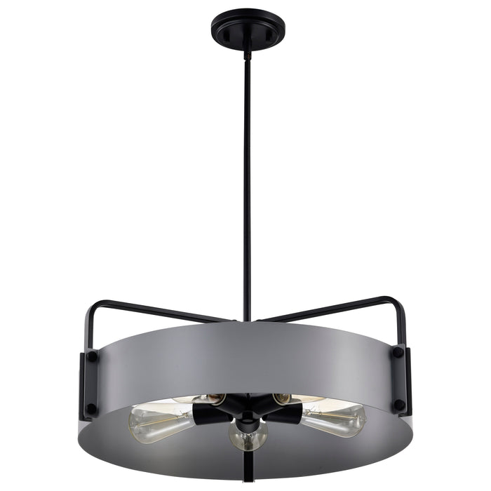 SATCO/NUVO Altos 5 Light Large Pendant Gray And Matte Black Finish (60-7854)