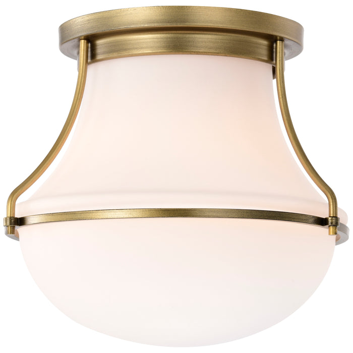 SATCO/NUVO Valdora 1 Light Flush Mount 10 Inch Natural Brass Finish White Opal Glass (60-7860)