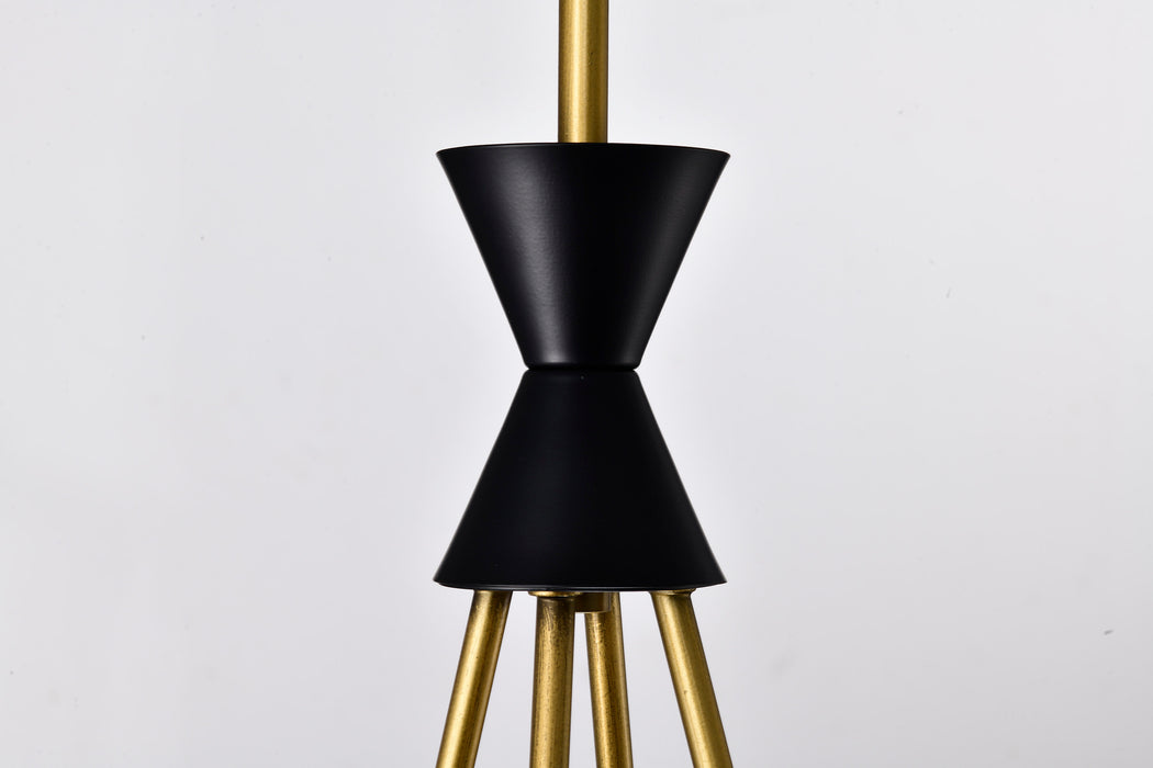 SATCO/NUVO Marsden 4 Light Chandelier Matte Black And Natural Brass Finish (60-7864)