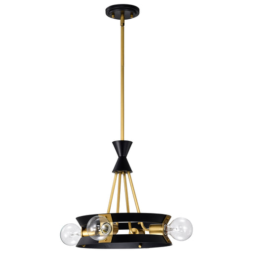 SATCO/NUVO Marsden 4 Light Chandelier Matte Black And Natural Brass Finish (60-7864)