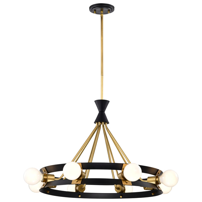 SATCO/NUVO Marsden 8 Light Chandelier Matte Black And Natural Brass Finish (60-7868)