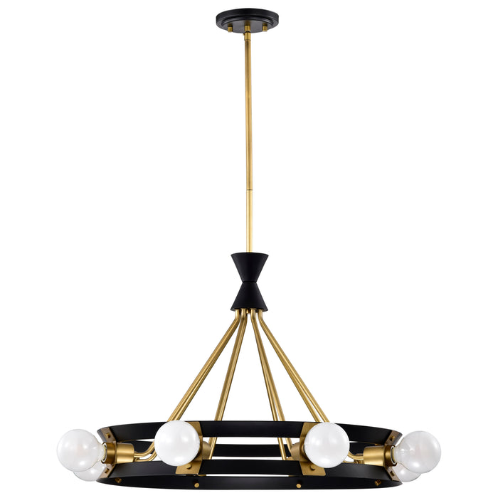 SATCO/NUVO Marsden 8 Light Chandelier Matte Black And Natural Brass Finish (60-7868)