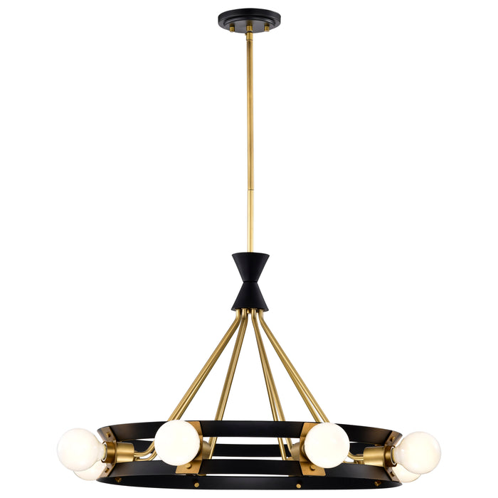 SATCO/NUVO Marsden 8 Light Chandelier Matte Black And Natural Brass Finish (60-7868)