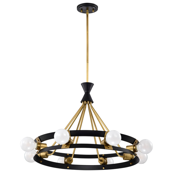 SATCO/NUVO Marsden 8 Light Chandelier Matte Black And Natural Brass Finish (60-7868)