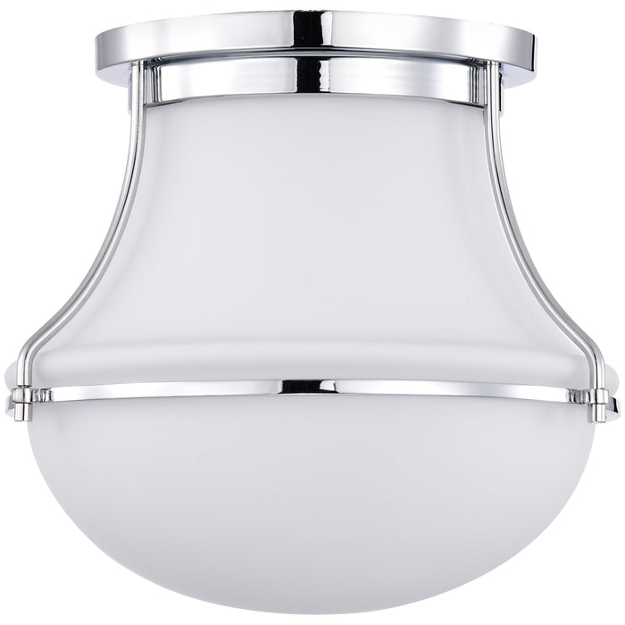SATCO/NUVO Valdora 1 Light Flush Mount 10 Inch Polished Nickel White Opal Glass (60-7870)