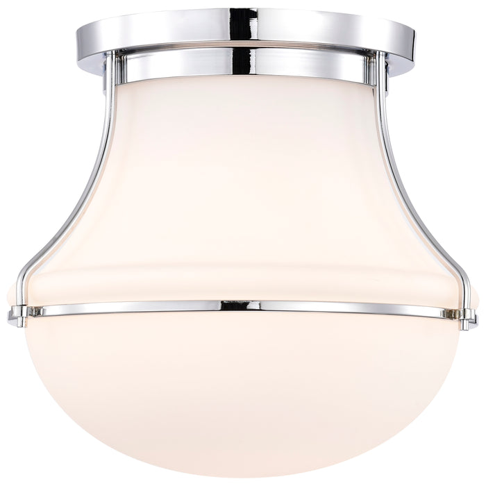 SATCO/NUVO Valdora 1 Light Flush Mount 14 Inch Polished Nickel White Opal Glass (60-7871)