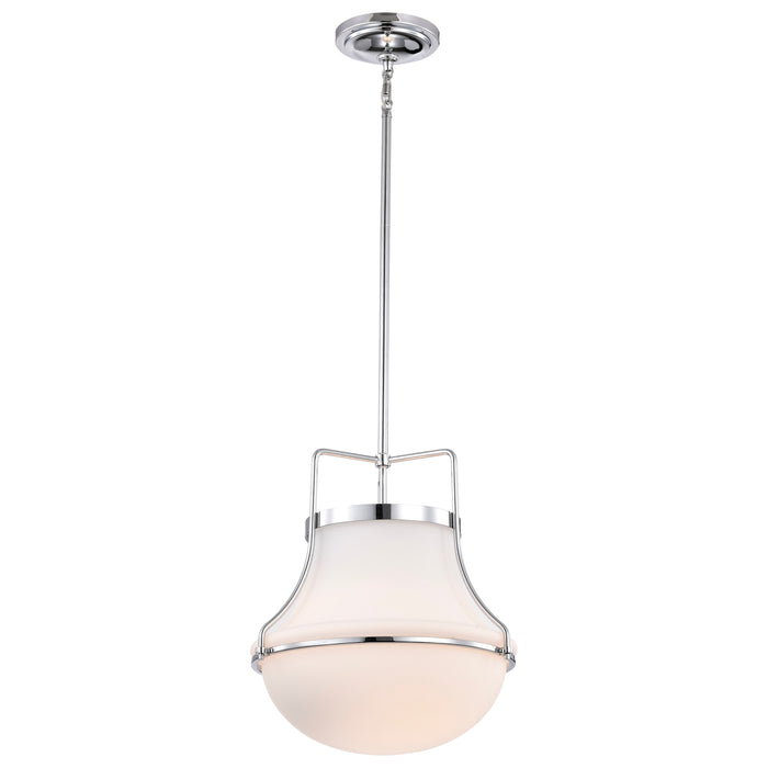 SATCO/NUVO Valdora 1 Light Flush Mount 14 Inch Polished Nickel White Opal Glass (60-7873)