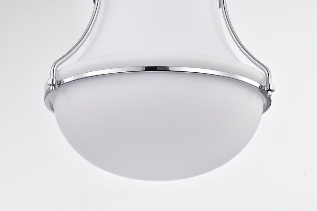 SATCO/NUVO Valdora 1 Light Flush Mount 14 Inch Polished Nickel White Opal Glass (60-7873)