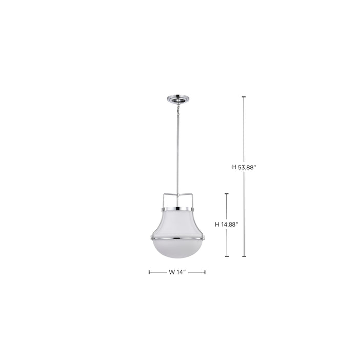 SATCO/NUVO Valdora 1 Light Flush Mount 14 Inch Polished Nickel White Opal Glass (60-7873)