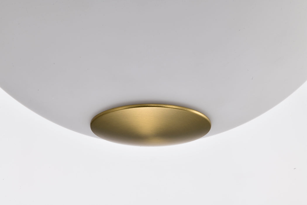 SATCO/NUVO Everton 2 Light Pendant 14 Inch Matte Gray And Brass Finish Etched Opal Glass (60-7877)