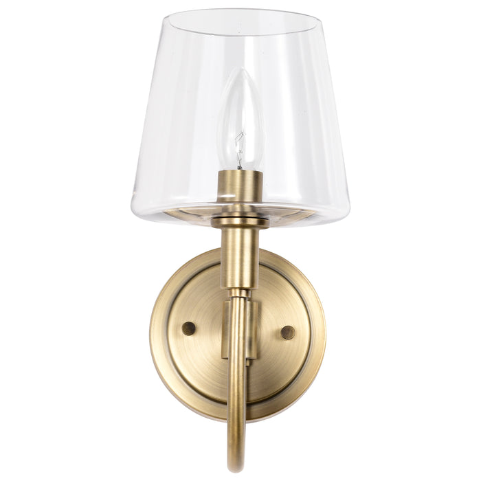 SATCO/NUVO Brookside 1 Light Sconce Vintage Brass Finish Clear Glass (60-7881)