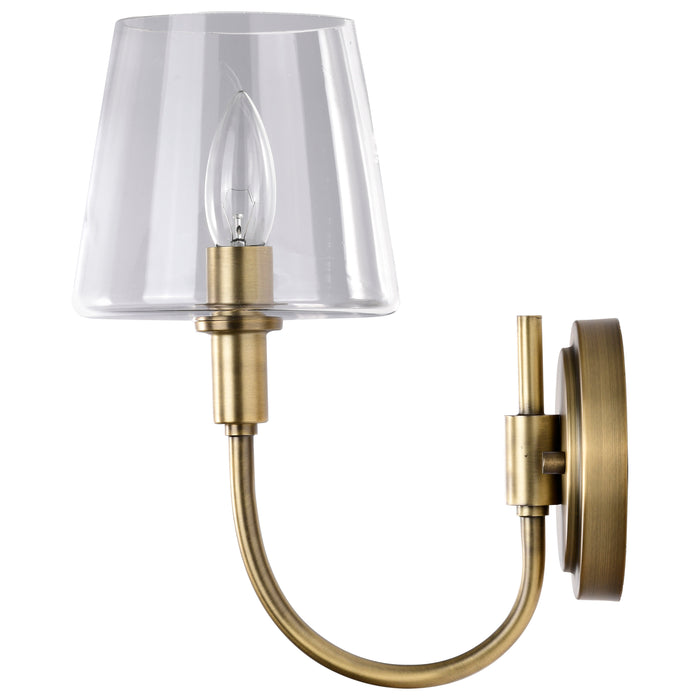 SATCO/NUVO Brookside 1 Light Sconce Vintage Brass Finish Clear Glass (60-7881)