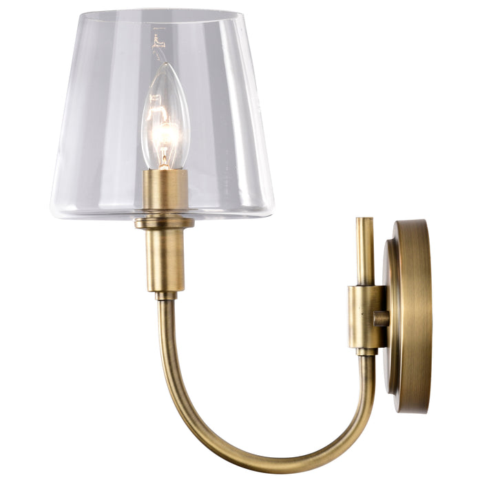 SATCO/NUVO Brookside 1 Light Sconce Vintage Brass Finish Clear Glass (60-7881)