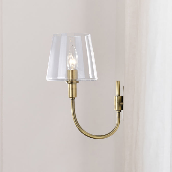 SATCO/NUVO Brookside 1 Light Sconce Vintage Brass Finish Clear Glass (60-7881)