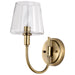 SATCO/NUVO Brookside 1 Light Sconce Vintage Brass Finish Clear Glass (60-7881)