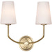 SATCO/NUVO Cordello 2 Light Sconce Vintage Brass Finish Etched White Opal Glass (60-7882)