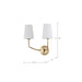 SATCO/NUVO Cordello 2 Light Sconce Vintage Brass Finish Etched White Opal Glass (60-7882)