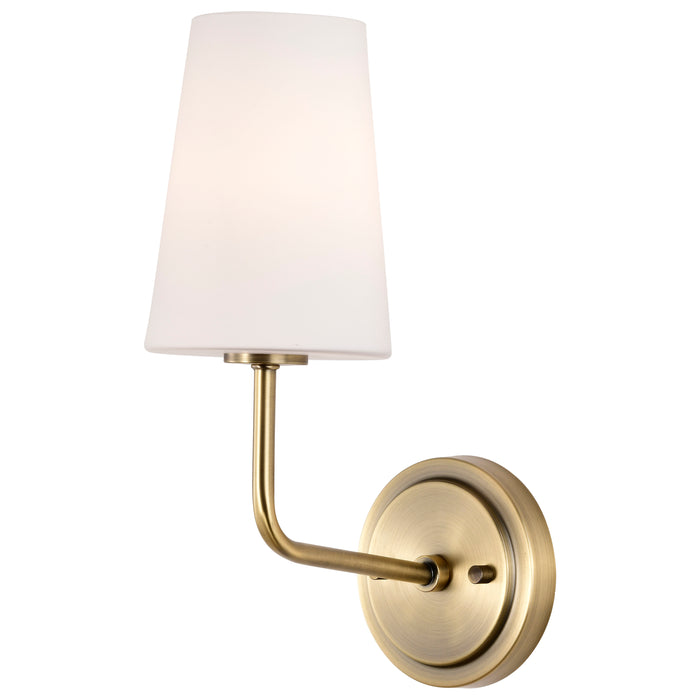 SATCO/NUVO Cordello 1 Light Sconce Vintage Brass Finish Etched White Opal Glass (60-7883)