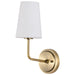 SATCO/NUVO Cordello 1 Light Sconce Vintage Brass Finish Etched White Opal Glass (60-7883)