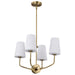 SATCO/NUVO Cordello 4 Light Chandelier Vintage Brass Finish Etched White Opal Glass (60-7884)