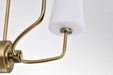 SATCO/NUVO Cordello 4 Light Chandelier Vintage Brass Finish Etched White Opal Glass (60-7884)