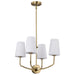 SATCO/NUVO Cordello 4 Light Chandelier Vintage Brass Finish Etched White Opal Glass (60-7884)