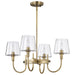 SATCO/NUVO Brookside 4 Light Chandelier Vintage Brass Finish Clear Glass (60-7885)