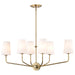 SATCO/NUVO Cordello 6 Light Island Pendant Vintage Brass Finish Etched White Opal Glass (60-7886)